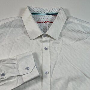 Report Collection Button Up Shirt Mens XXL White‎ Long Sleeve Geometric